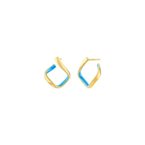 Square Enamel Huggie Hoop Earrings