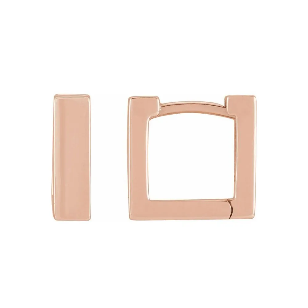 Square Hoop Earrings in Solid Recycled Gold