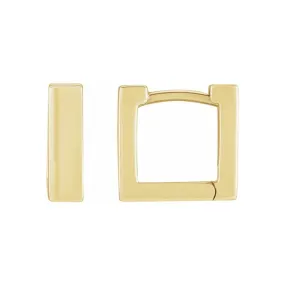 Square Hoop Earrings in Solid Recycled Gold