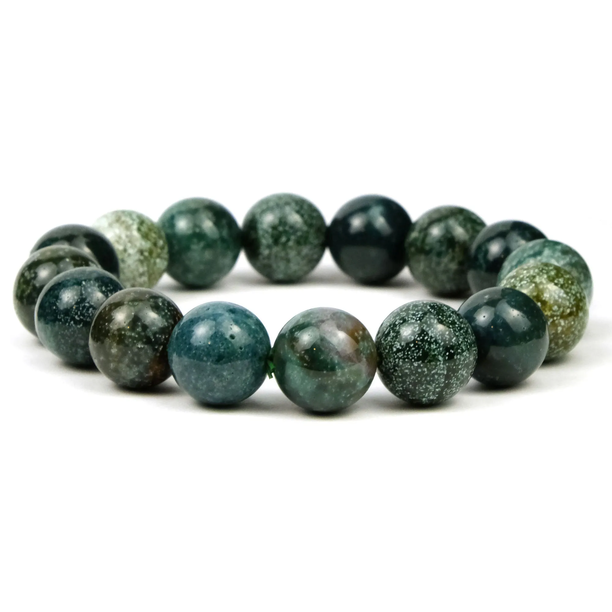 Starry Sky Madagascar Agate Stretch Bracelet 13-14mm