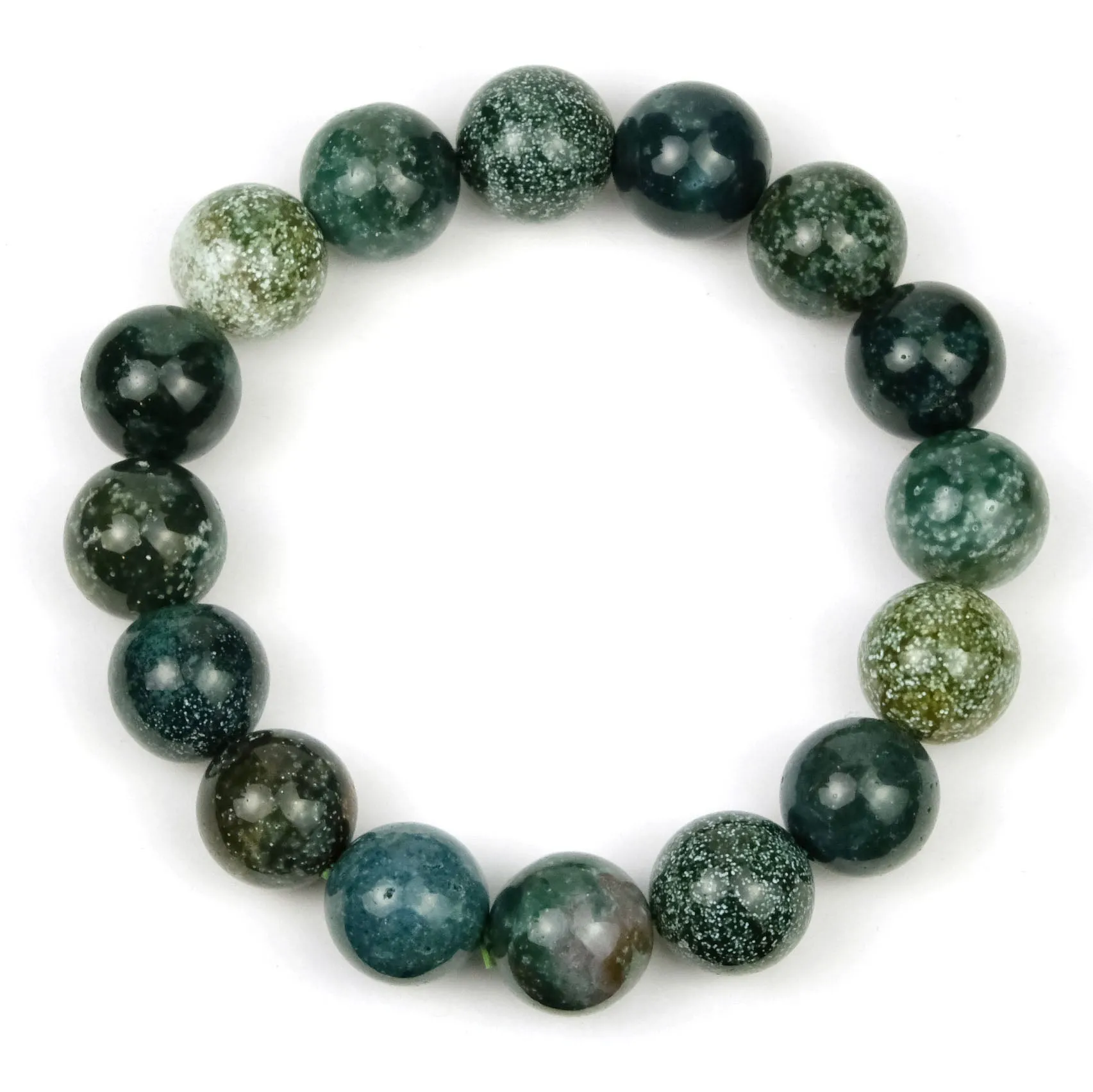 Starry Sky Madagascar Agate Stretch Bracelet 13-14mm