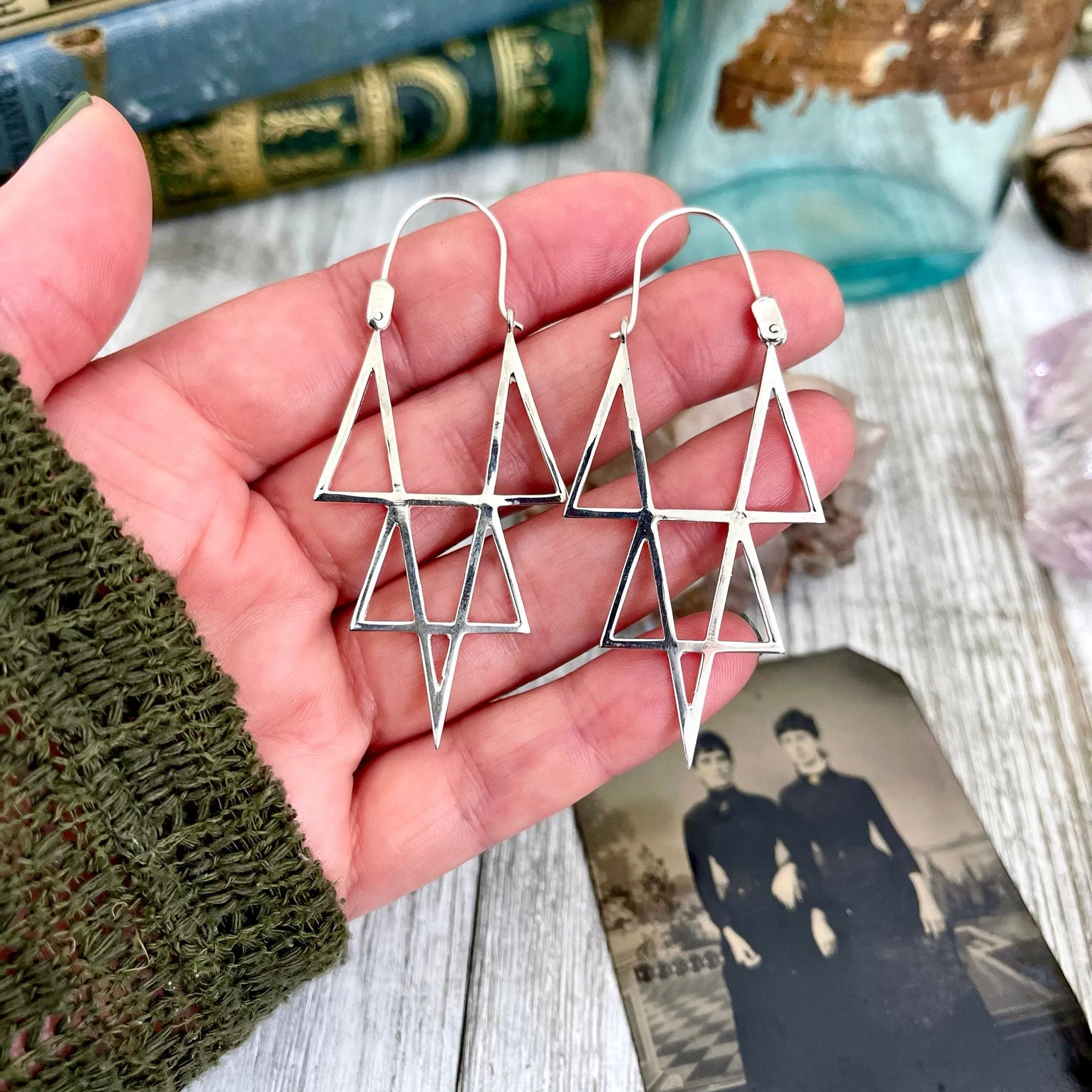 Sterling Silver Geometric Point Earring