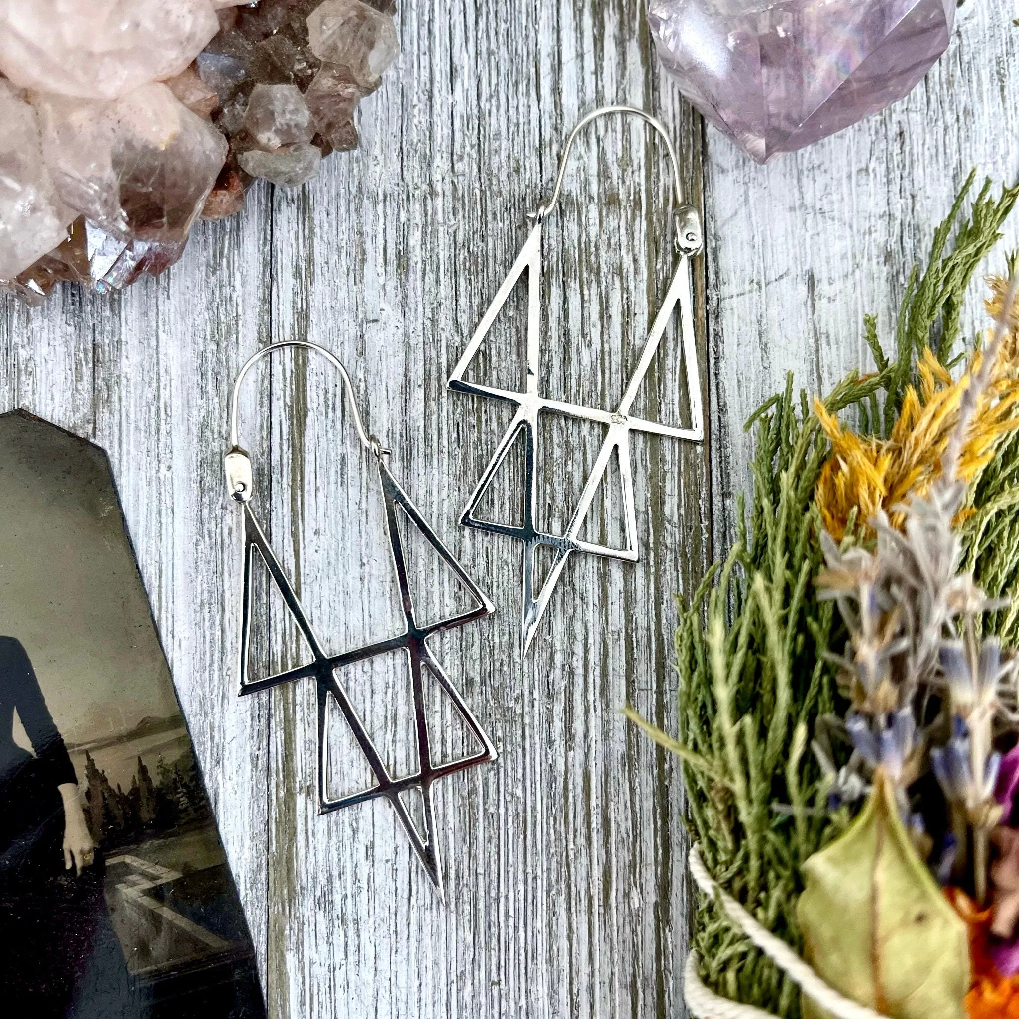 Sterling Silver Geometric Point Earring