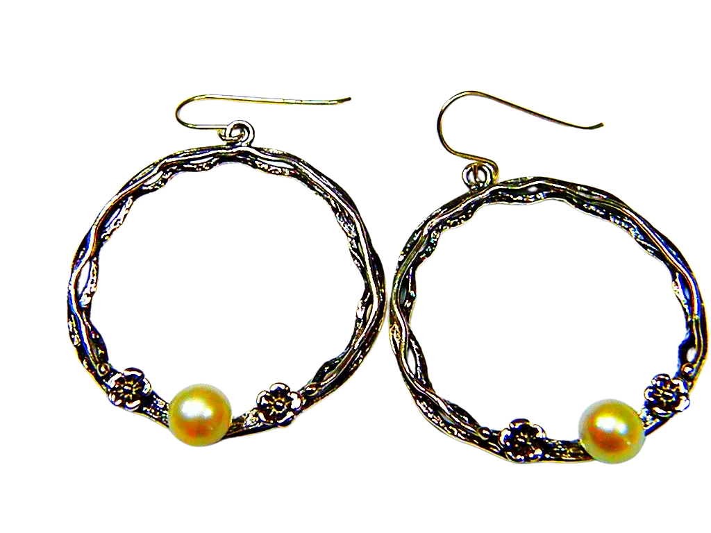 Sterling Silver Pearls Earrings for Women Hook Earrings Israel Jewelry