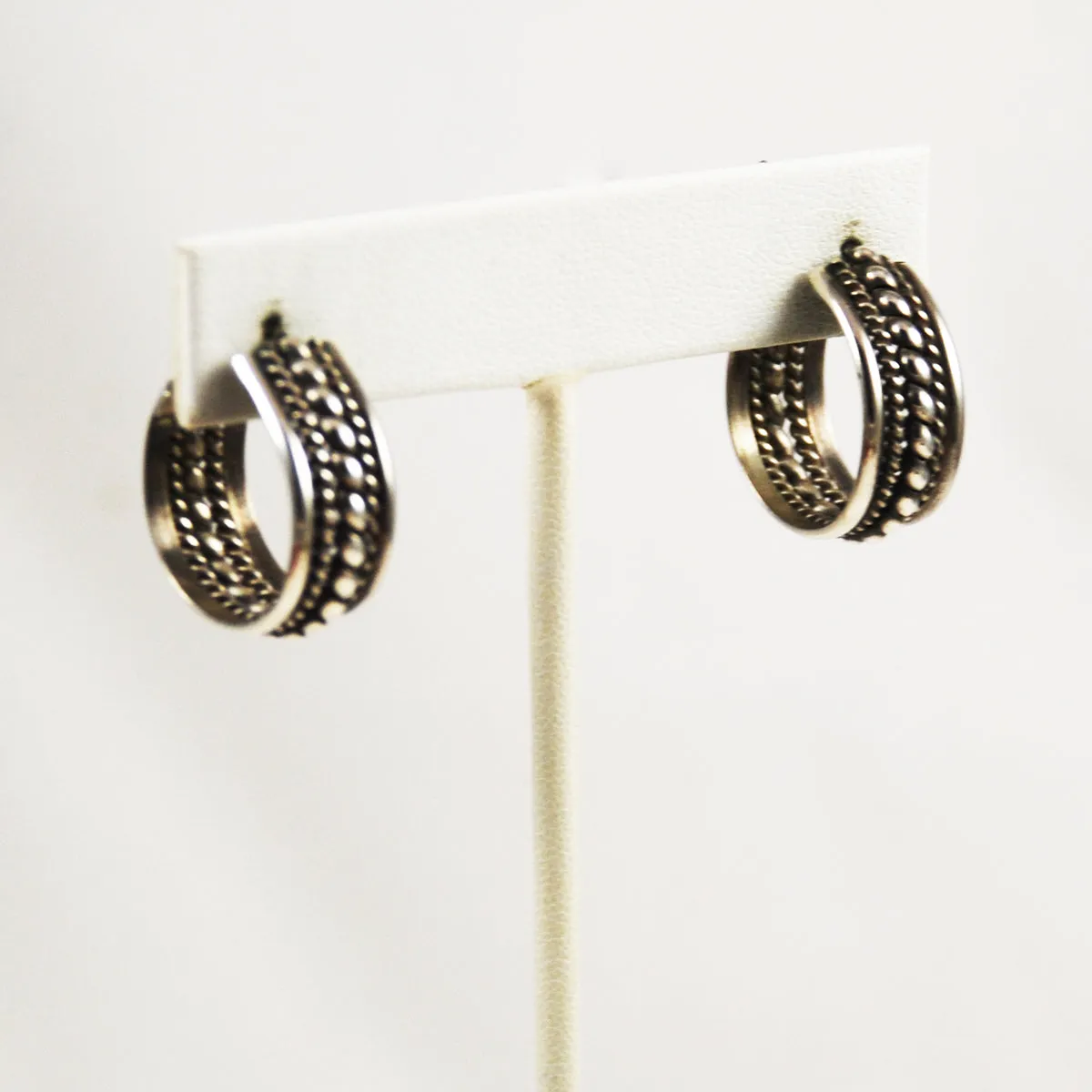 Sterling Silver Rope Hoop Earrings