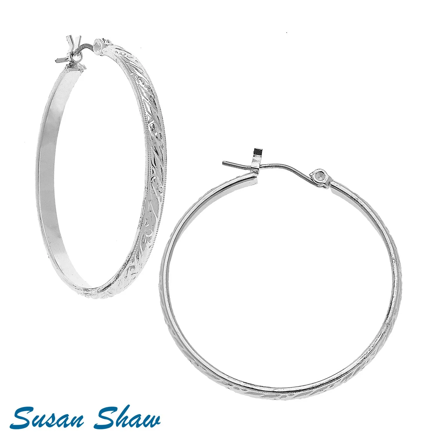 Susan Shaw Assorted Hoop Earrings in Silver