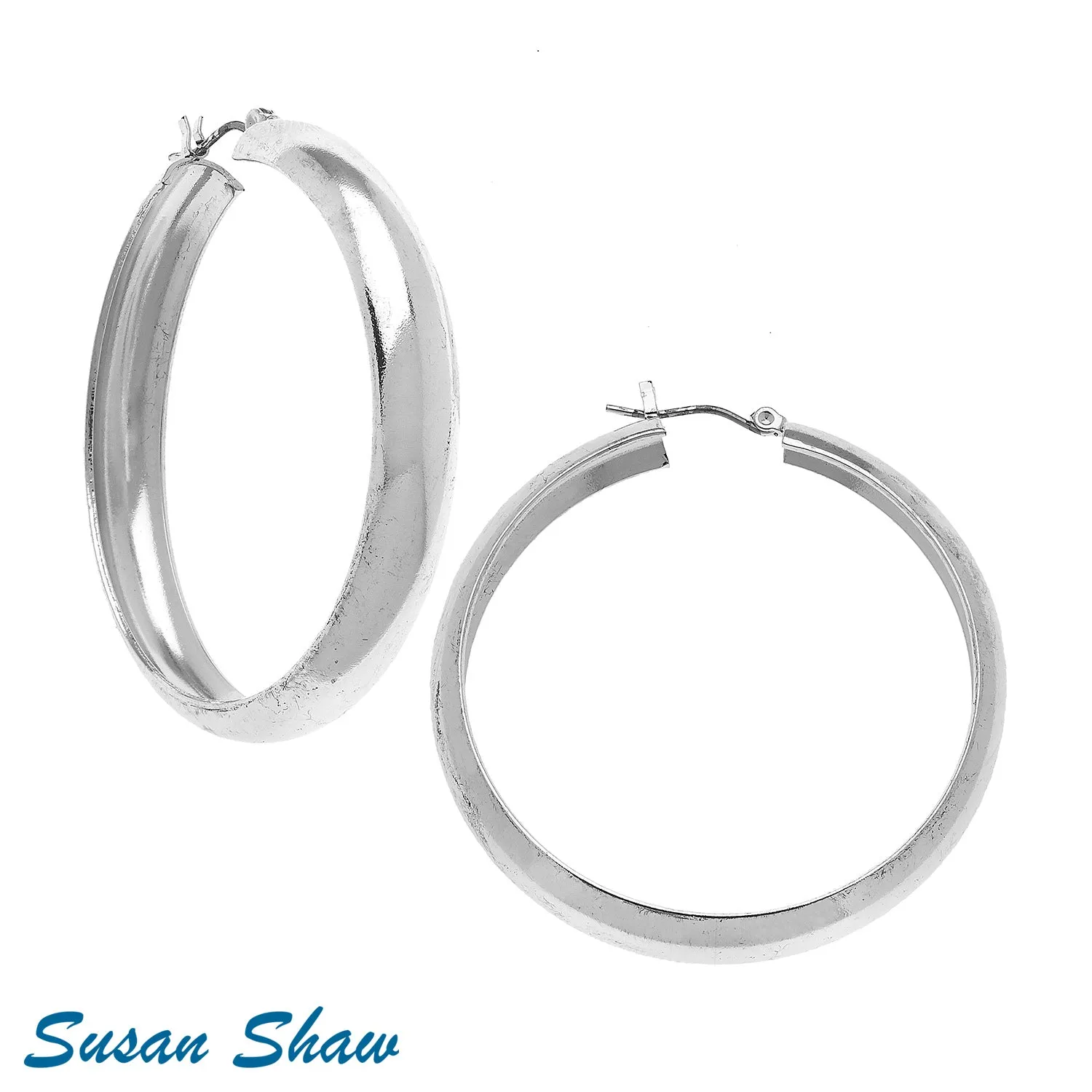 Susan Shaw Assorted Hoop Earrings in Silver