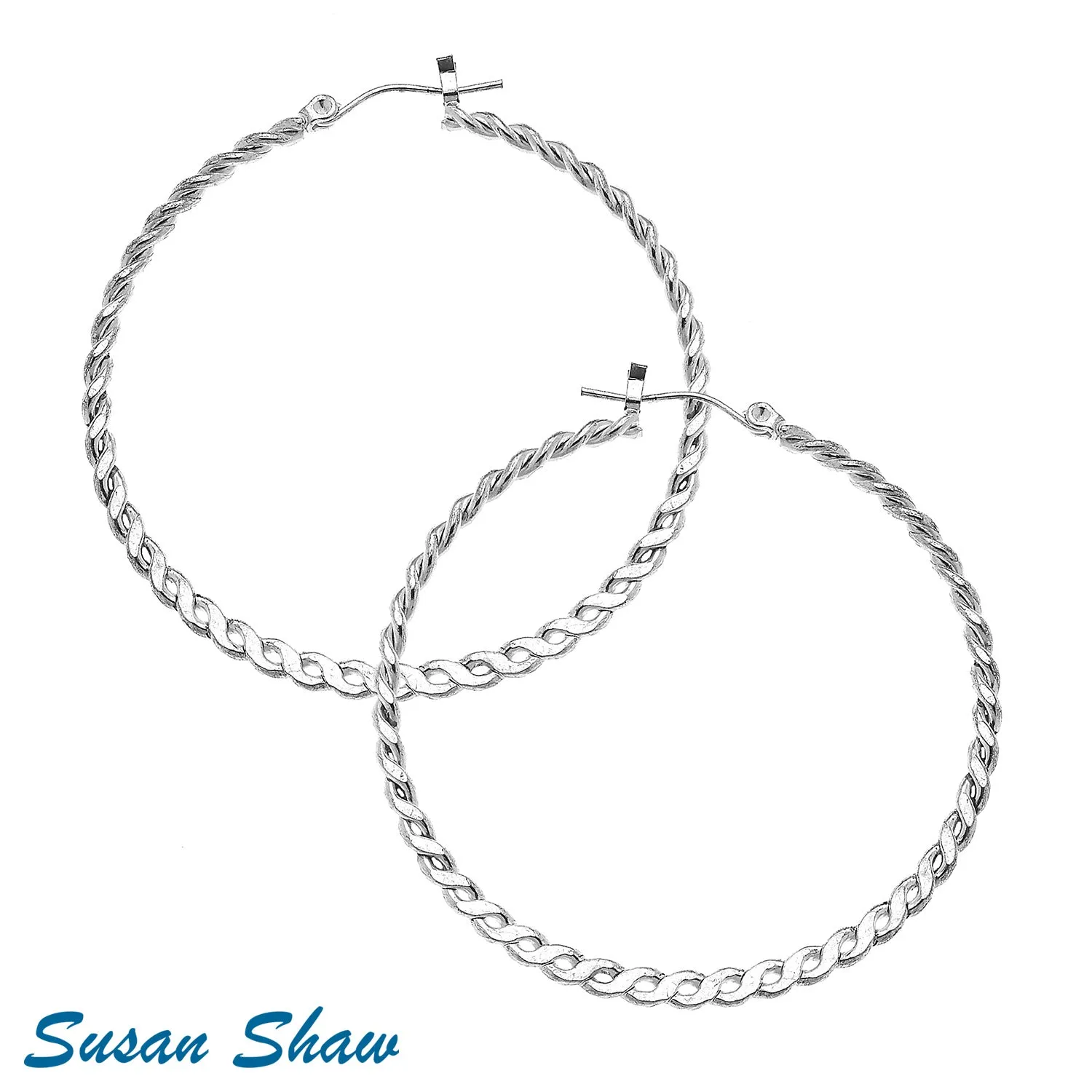 Susan Shaw Assorted Hoop Earrings in Silver