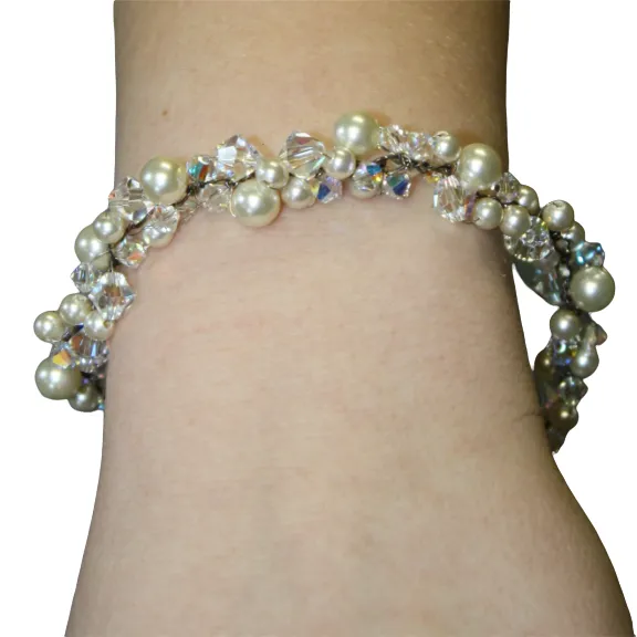 Swarovski Pearl and Crystal Bride Wedding Bracelet