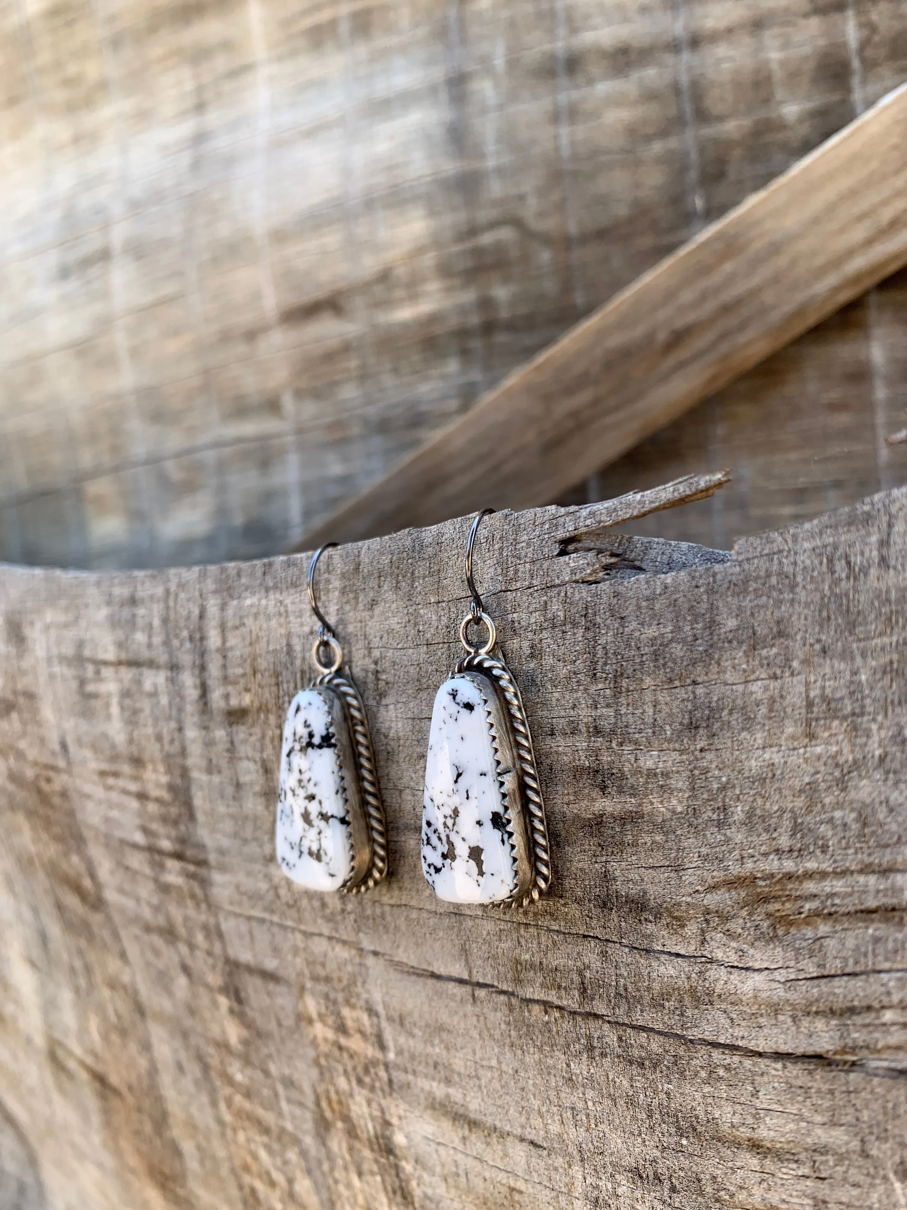 Teardrop White Buffalo earrings