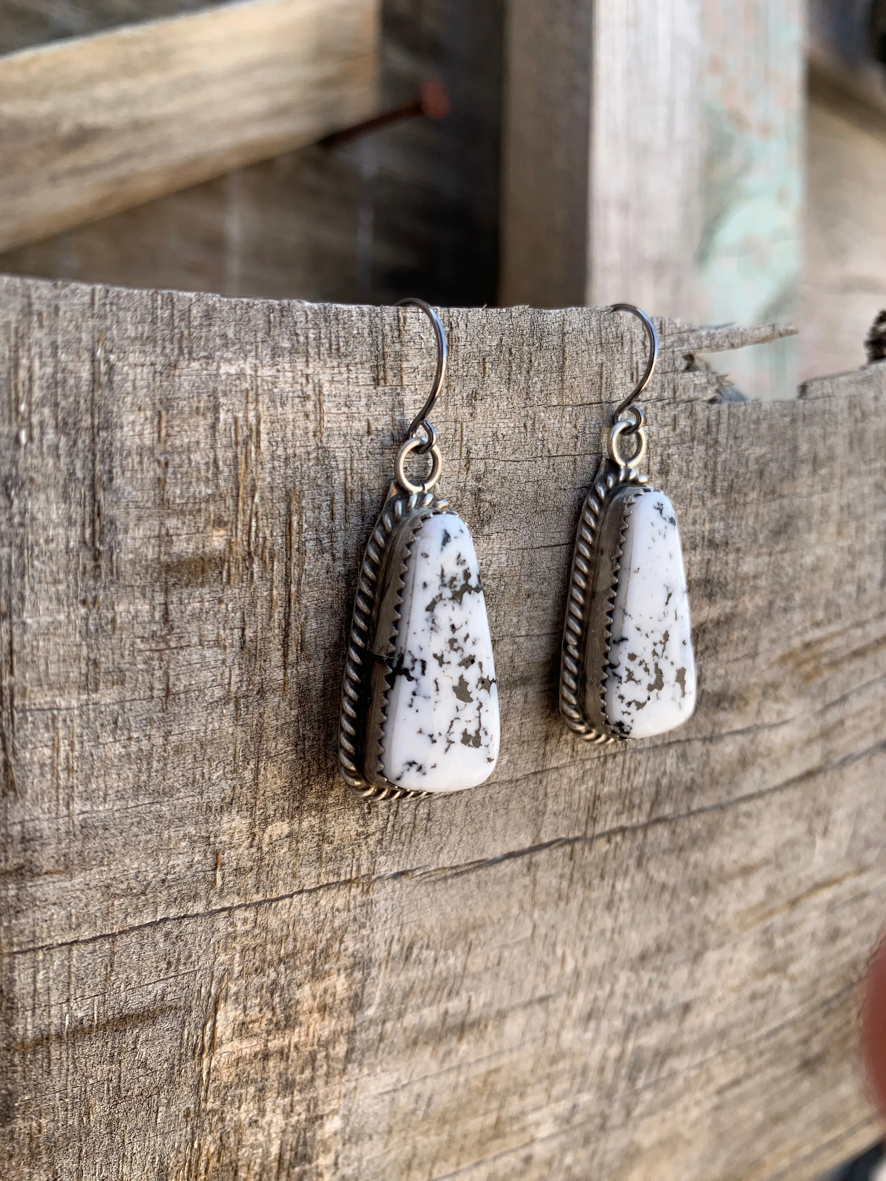 Teardrop White Buffalo earrings