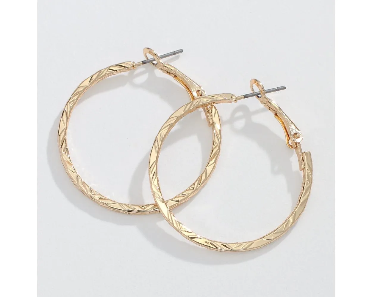 Textured Gold Hoop Earrings