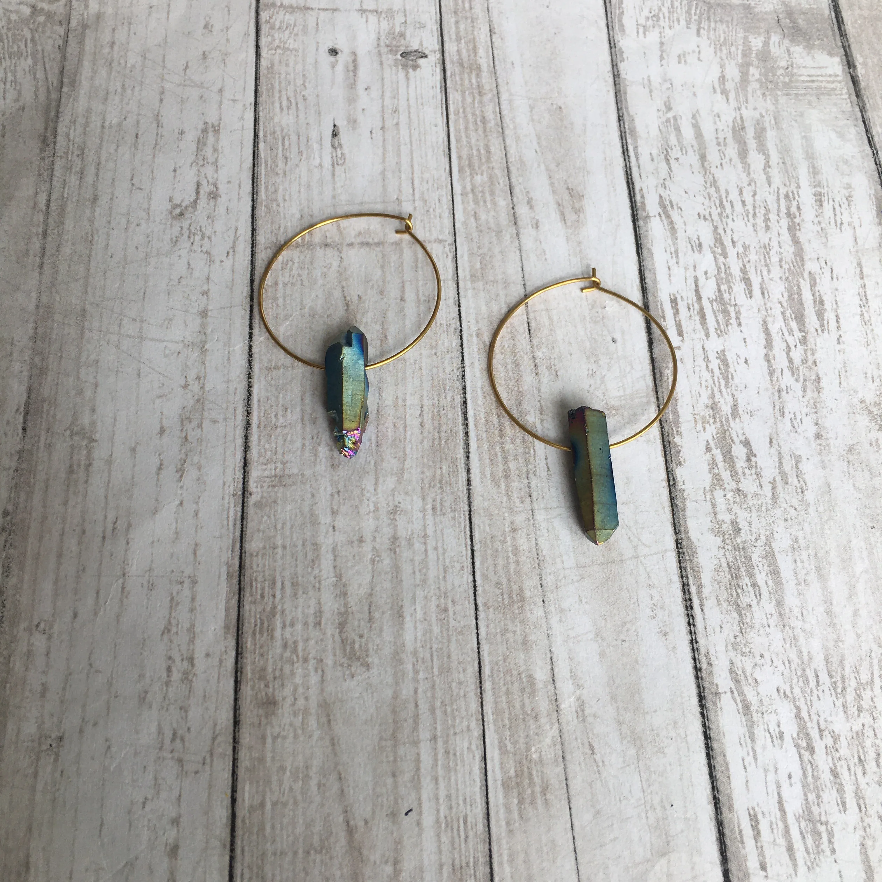 The Rainbow Crystal Hoop Earrings