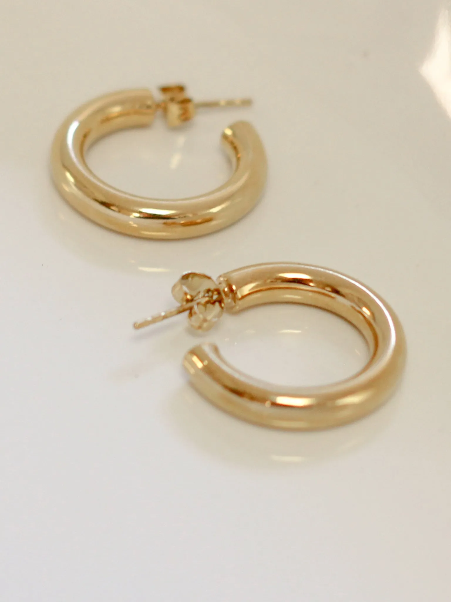 Thick Tube Hoop Earrings