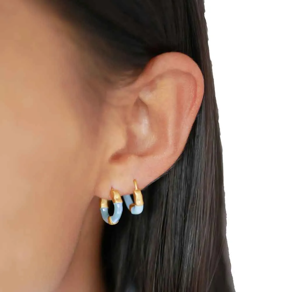 Traces of Enamel Lina Large Hoop Earrings