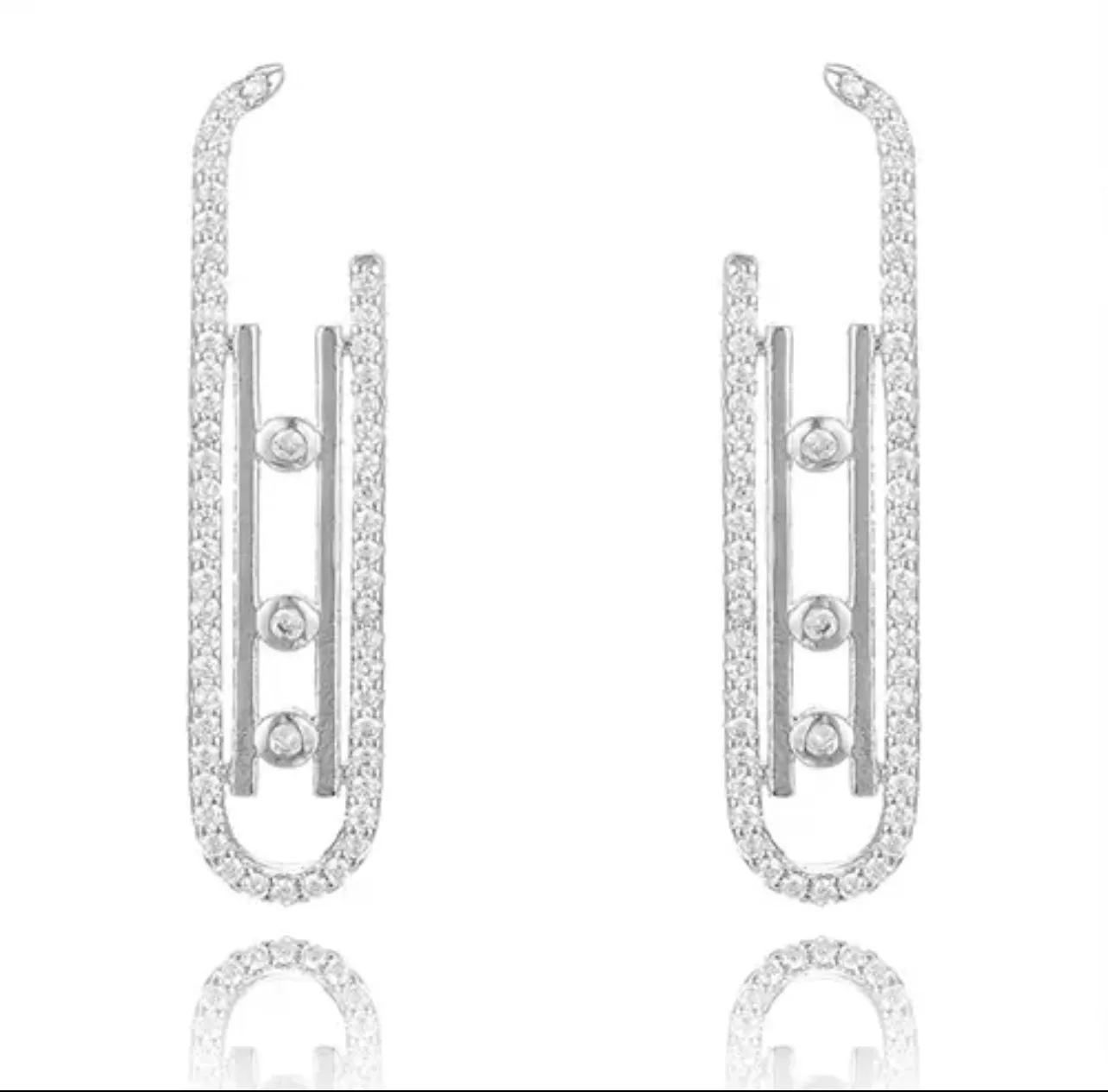 Trendy Prong CZ Punk Style Dangle Earrings for Women Girl