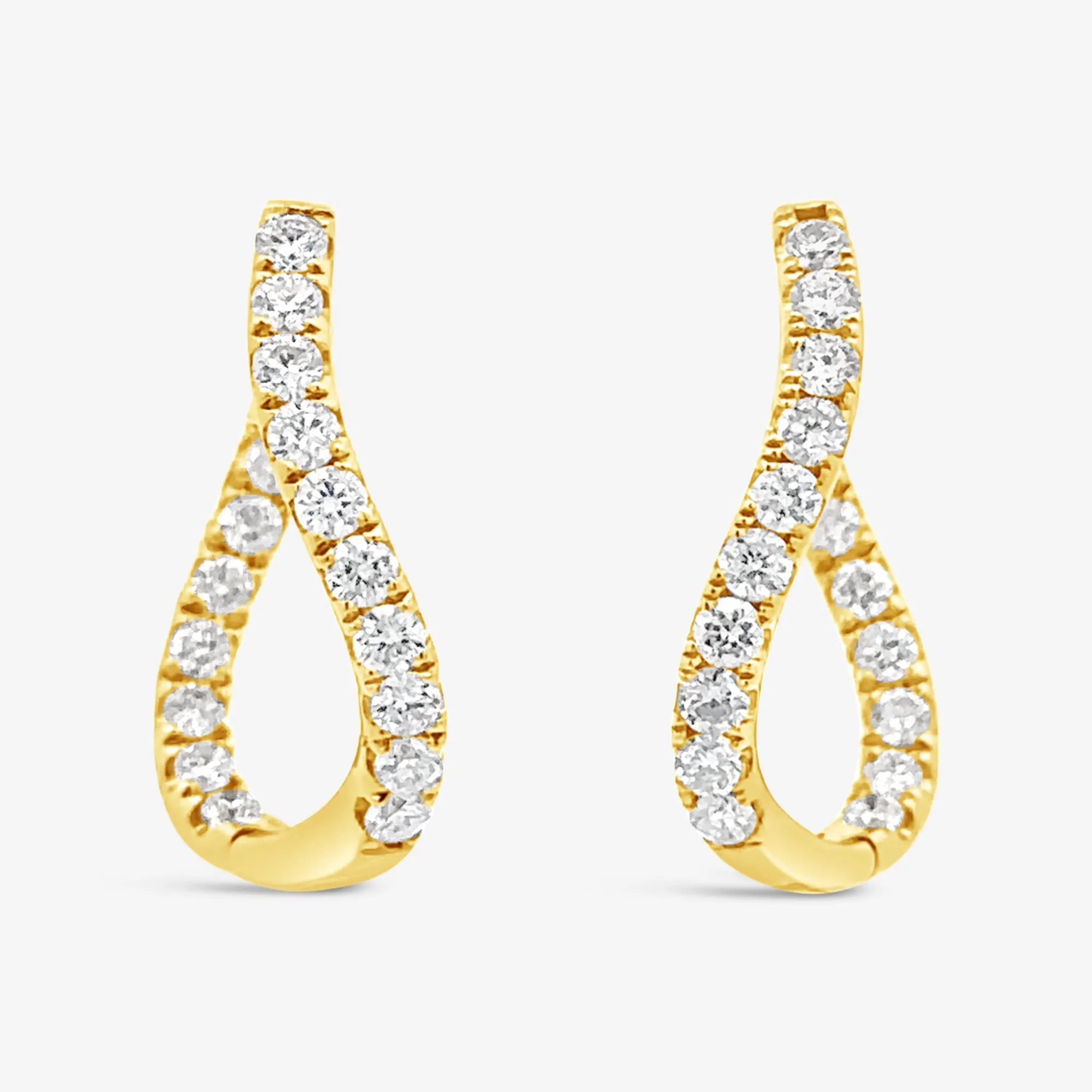 Twist Diamond Inside Out Hoop Earrings