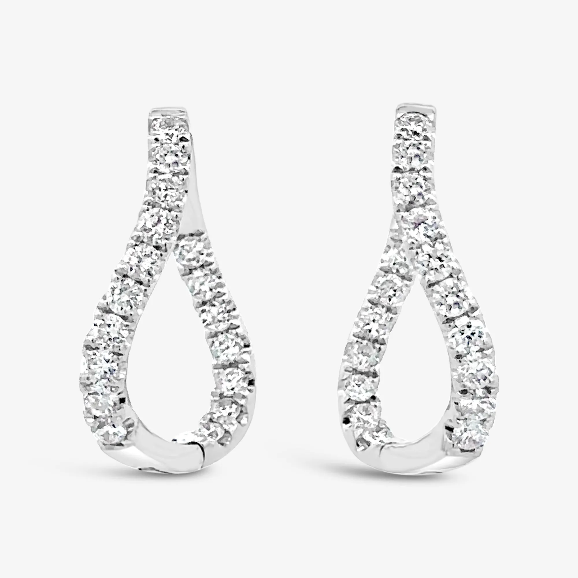 Twist Diamond Inside Out Hoop Earrings