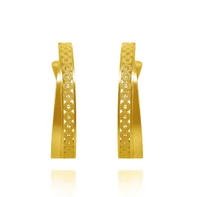 VICTORIA GOLD HOOPS EARRINGS FILIGREE