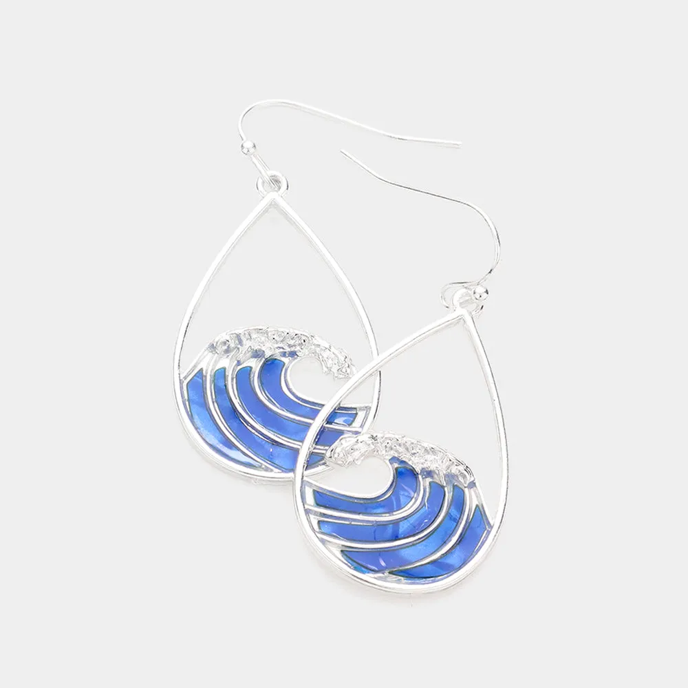 Wave Teardrop Dangle Earrings