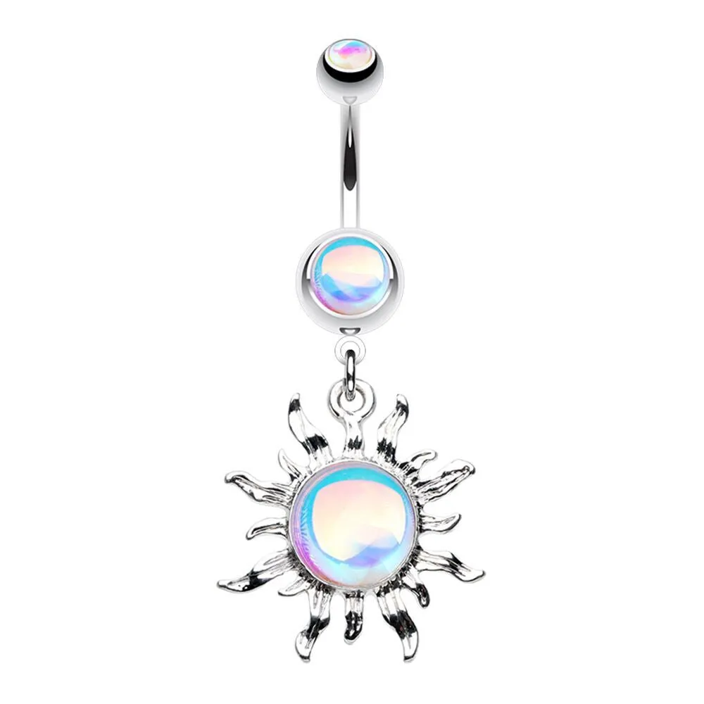 WILDKLASS Illuminating Moonstone Sun Belly Button Ring