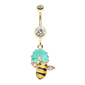 WILDKLASS in Bloom Bumble Bee Gem Belly Button Ring