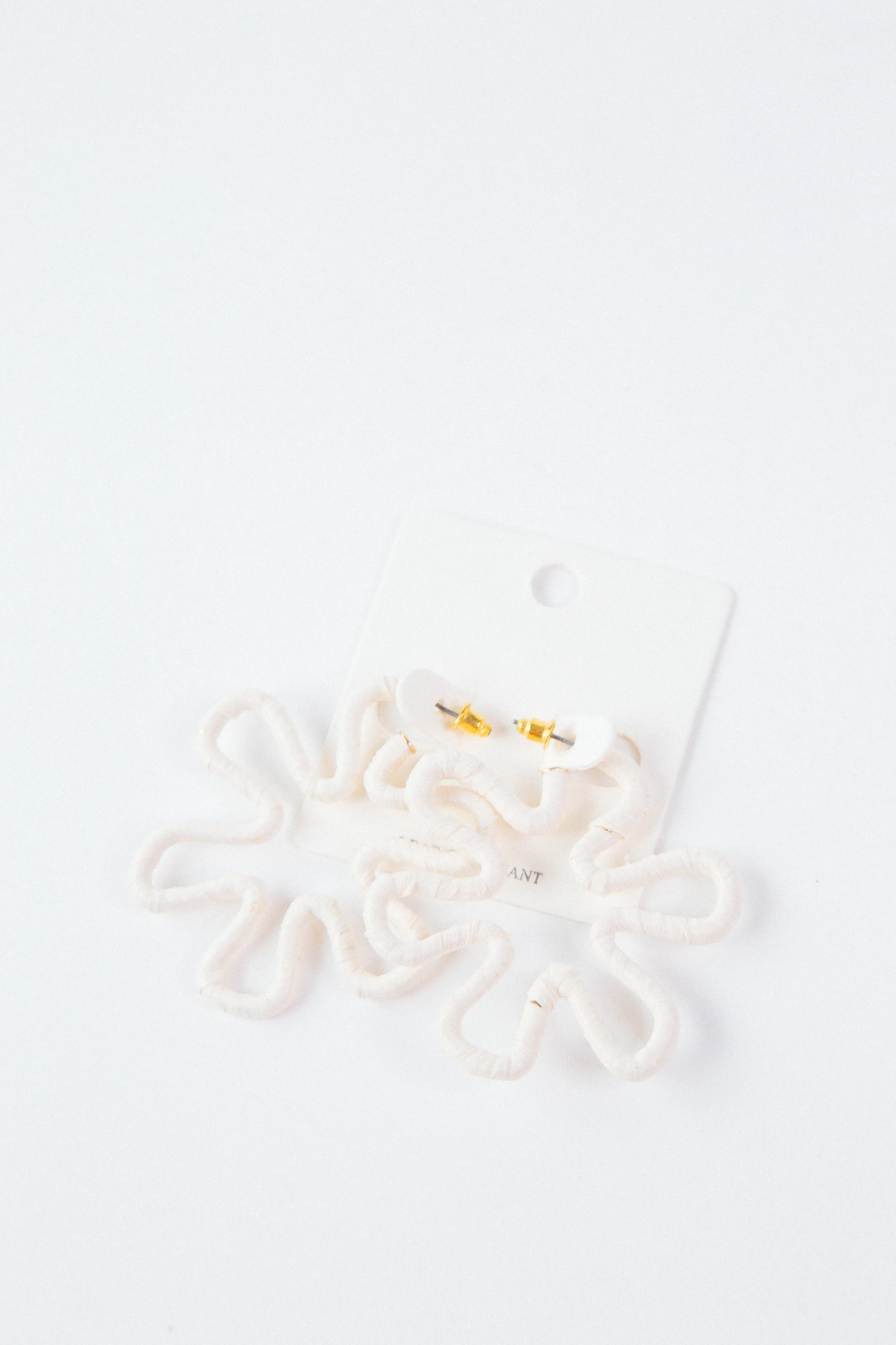 Wrapped Raffia Flower Hoops, Ivory