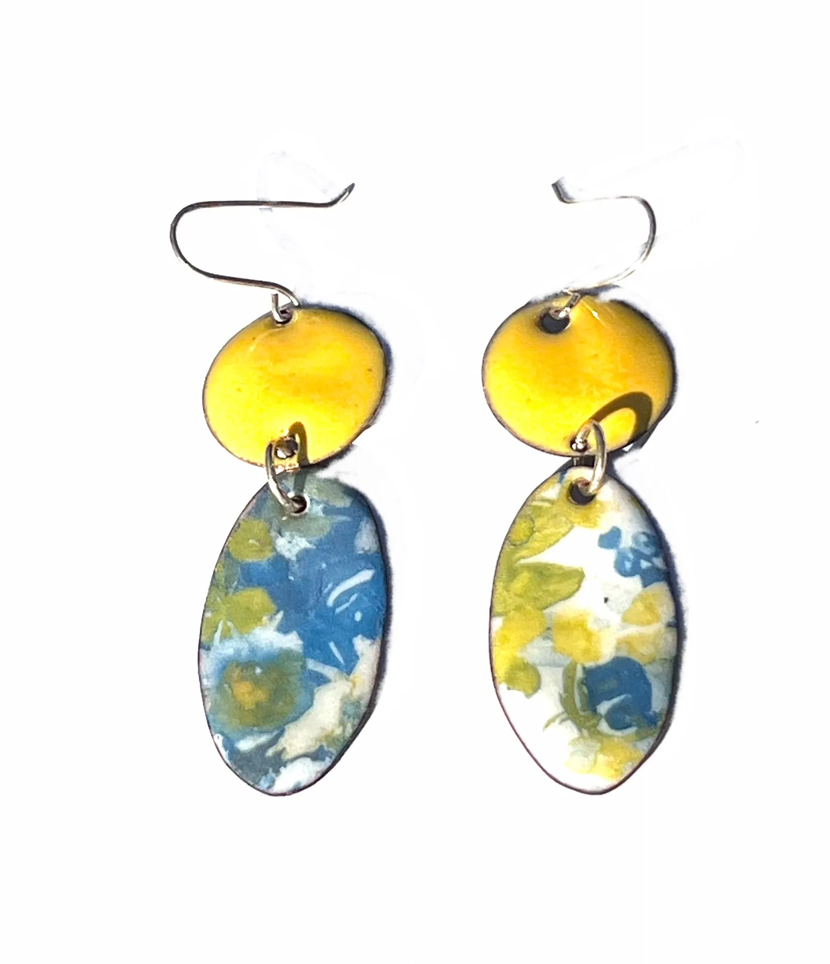 Yellow Floral Dangle Earrings