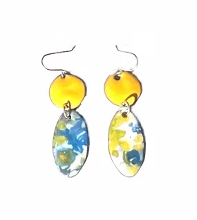 Yellow Floral Dangle Earrings