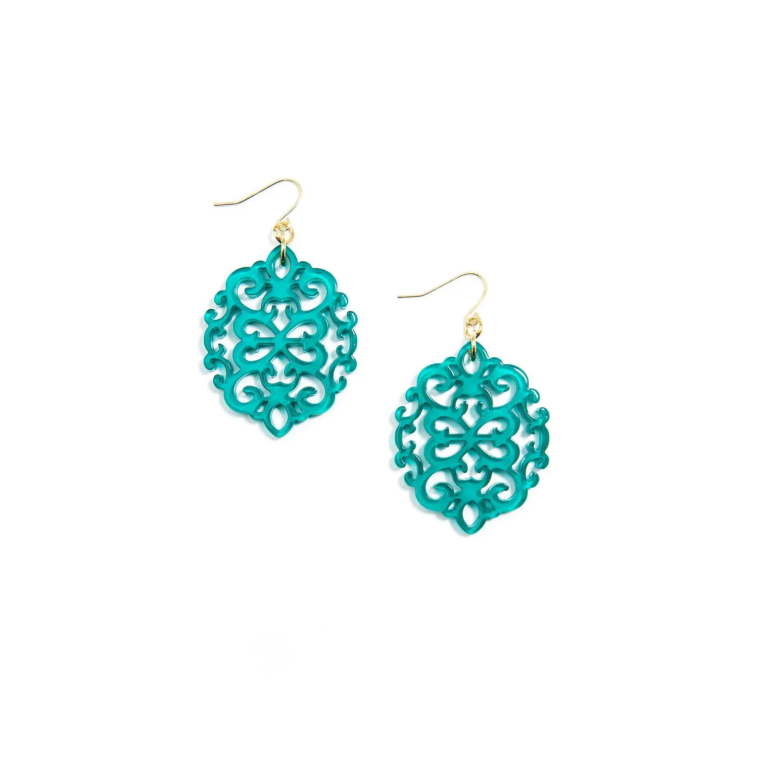 Zenzi Modern Damask Earrings Teal