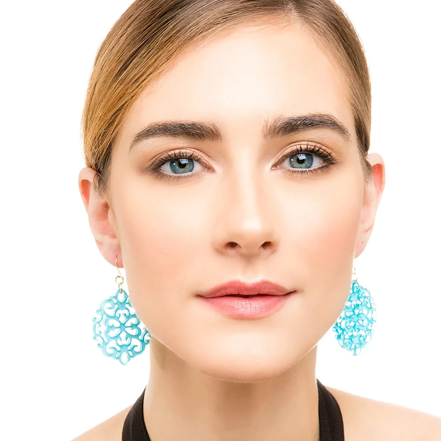 Zenzi Modern Damask Earrings Teal