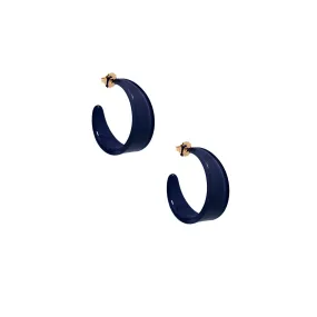 Zenzi Resin Hoop Earrings Navy